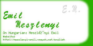 emil meszlenyi business card